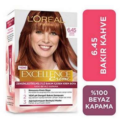  کیت رنگ مو لورآل مدل Excellence شماره 6.45 رنگ قهوه ای بکر