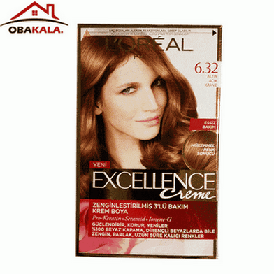 فروش ویژه کیت رنگ مو لورآل سری excellence شماره 6.32